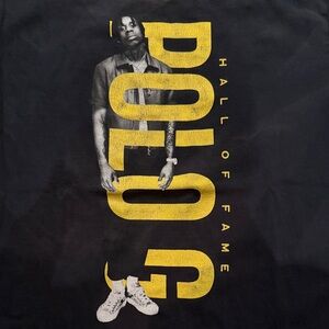 Polo by Ralph Lauren Black Tee with Yellow Vertical POLO G Print